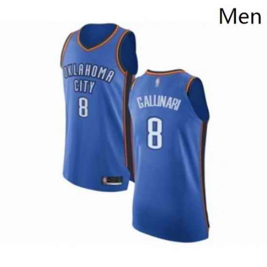 Mens Oklahoma City Thunder 8 Danilo Gallinari Authentic Royal Blue Basketball Jersey Icon Edition